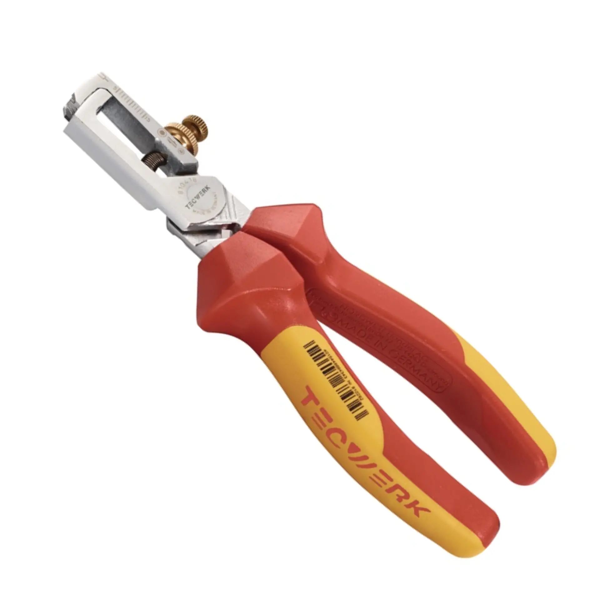 TECWERK Abisolierzange VDE verchromt Mehrkomponenten-Hüllen mit Öffnungsfeder