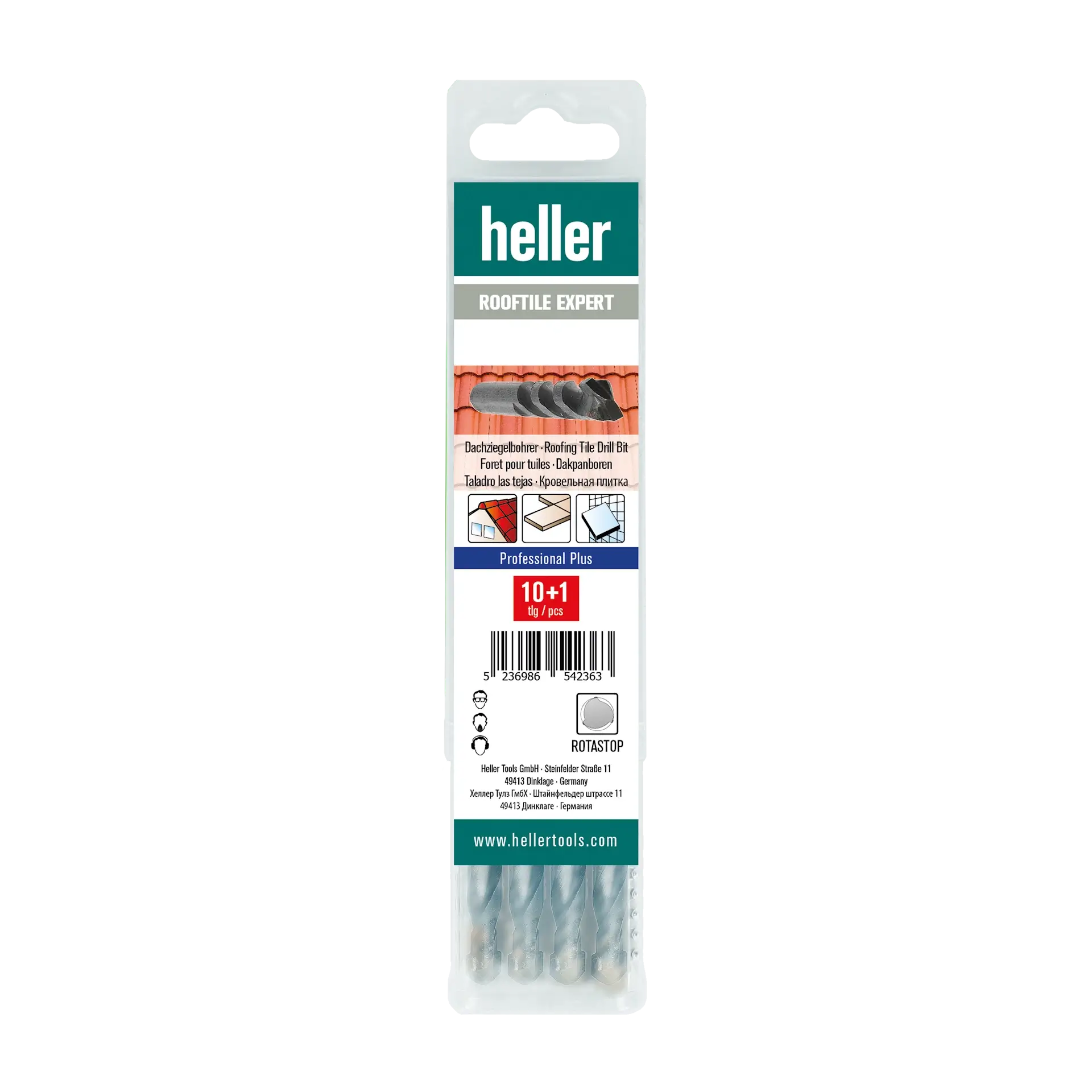 HELLER Dachziegelbohrer Rooftile Expert Rotastop (11 Stück)