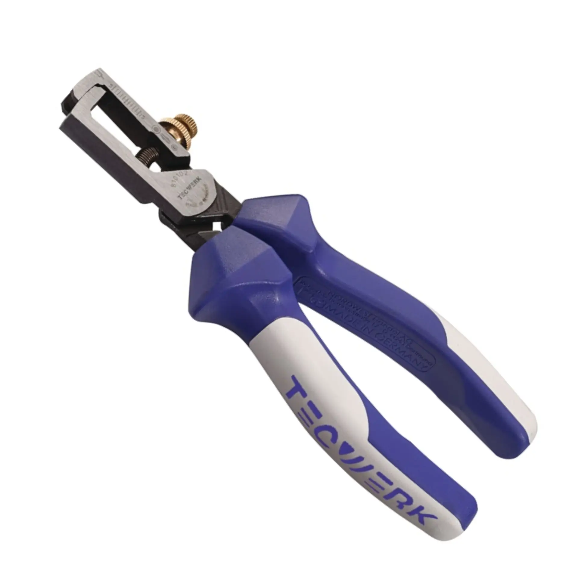 TECWERK Abisolierzange verchromt Mehrkomponenten-Hüllen mit Öffnungsfeder