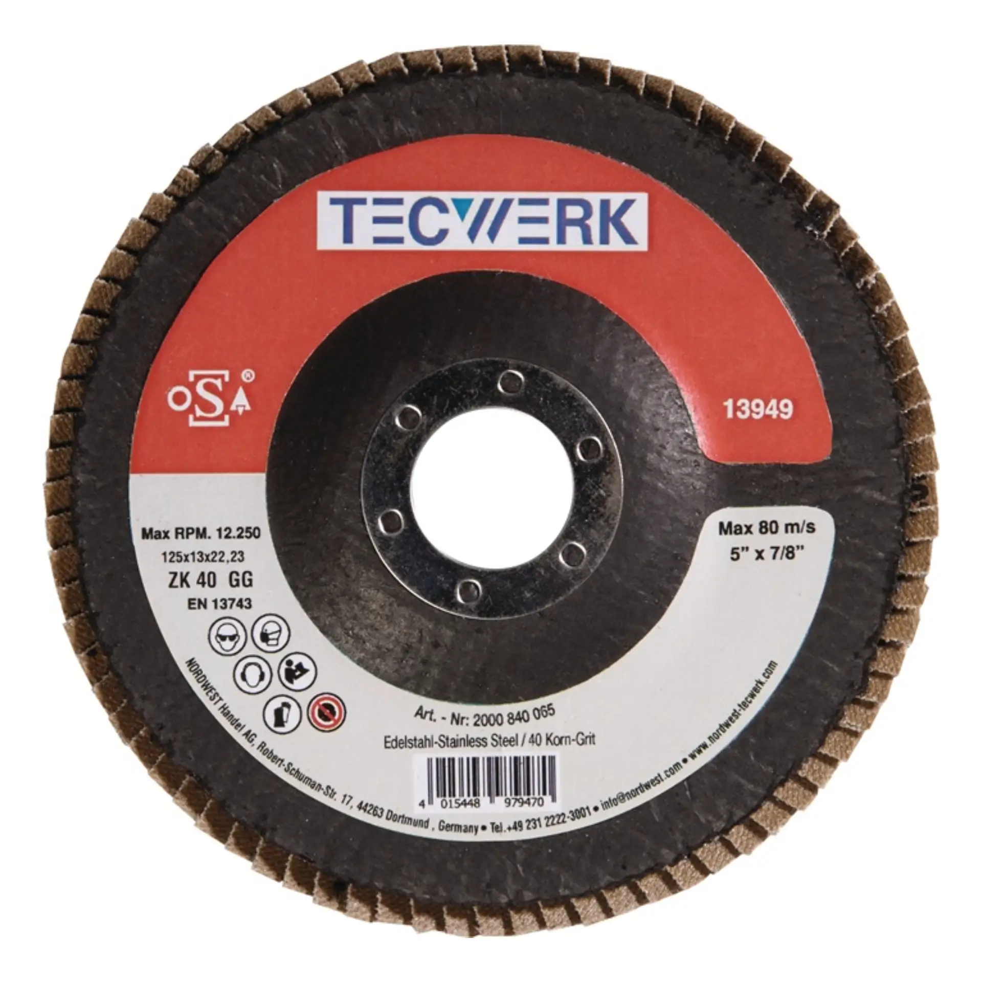 TECWERK Fächerscheibe konisch Aluminium Siliciumcarbid