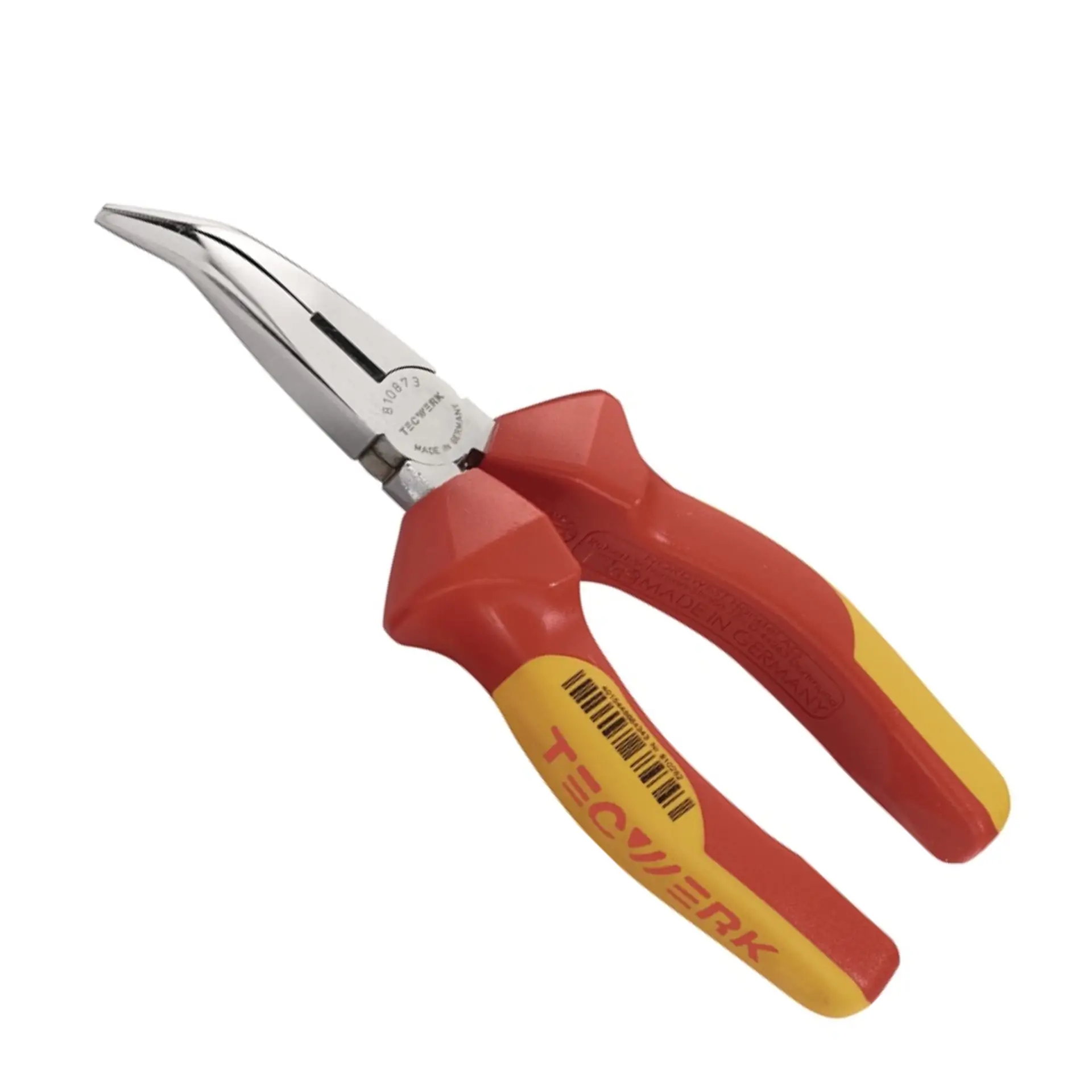TECWERK Flachrundzange 40° gewinkelt VDE Mehrkomponenten-Hüllen