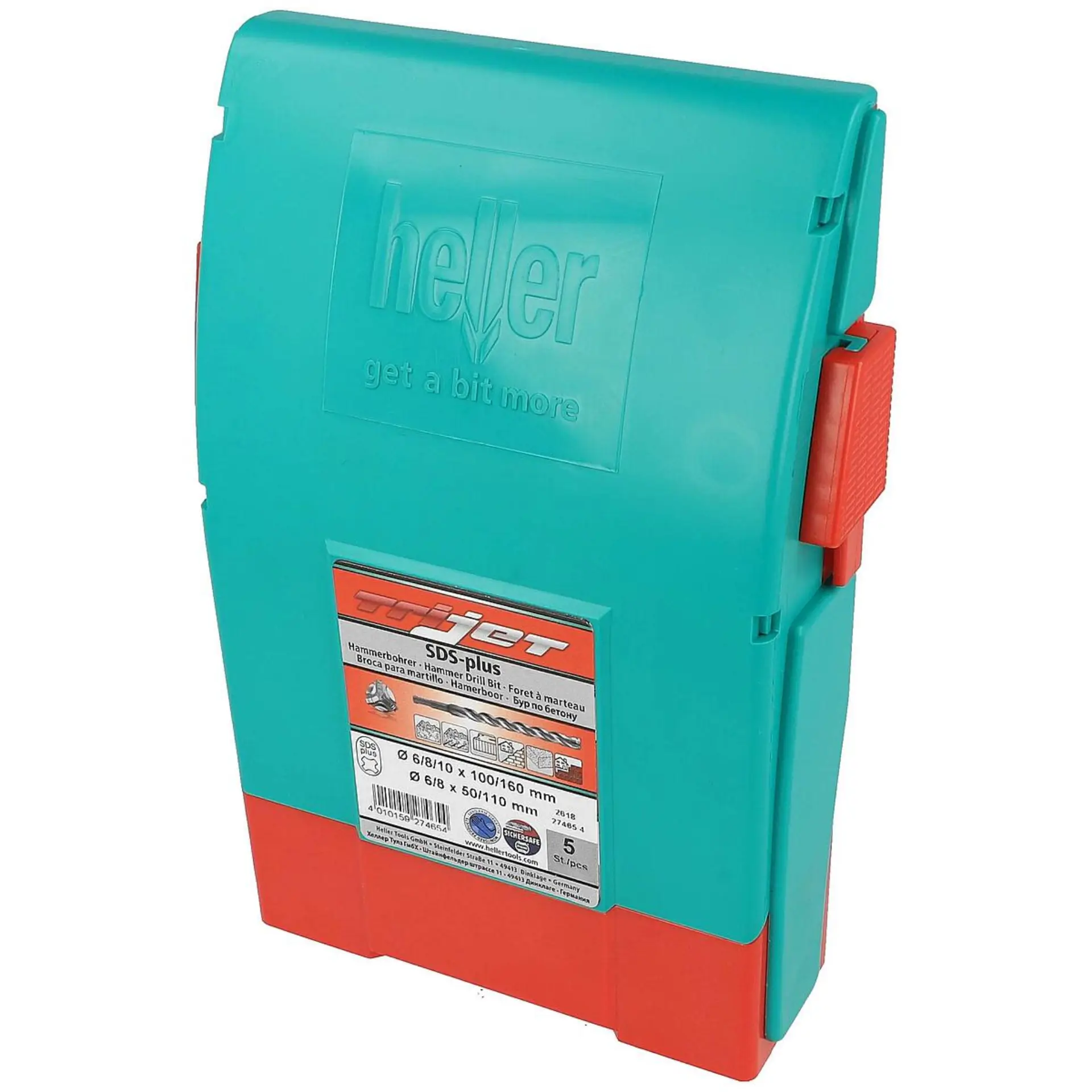 HELLER Hammerbohrer Trijet SDS-Plus Set 5-tlg. in Kassette