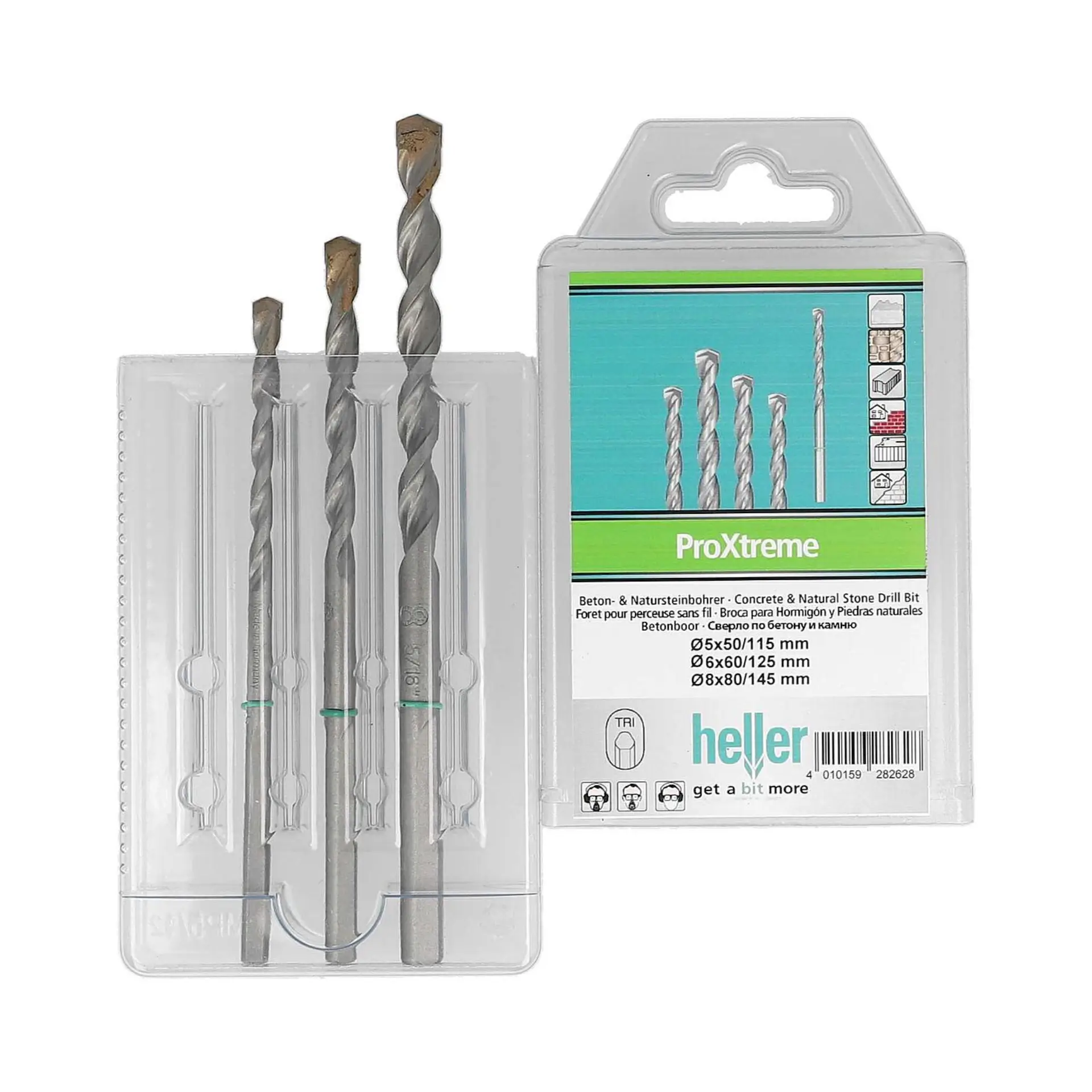 HELLER Betonbohrer und Natursteinbohrer ProXtreme Set 3-tlg. in Kassette
