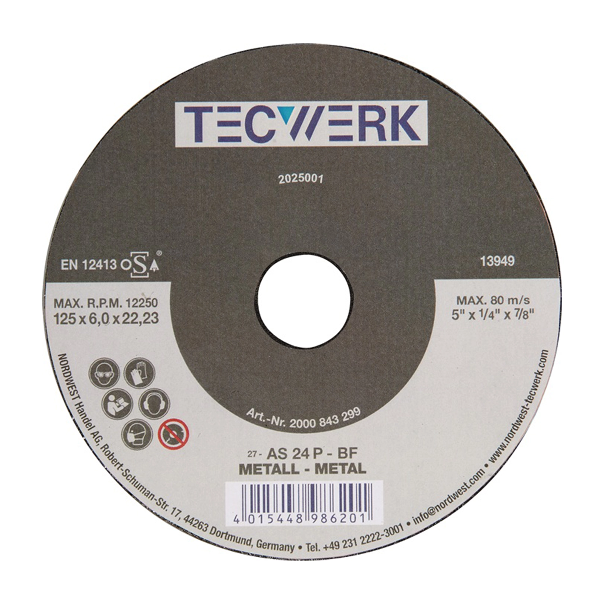 TECWERK Schruppscheibe Action gekröpft Bohrung 22,23 mm