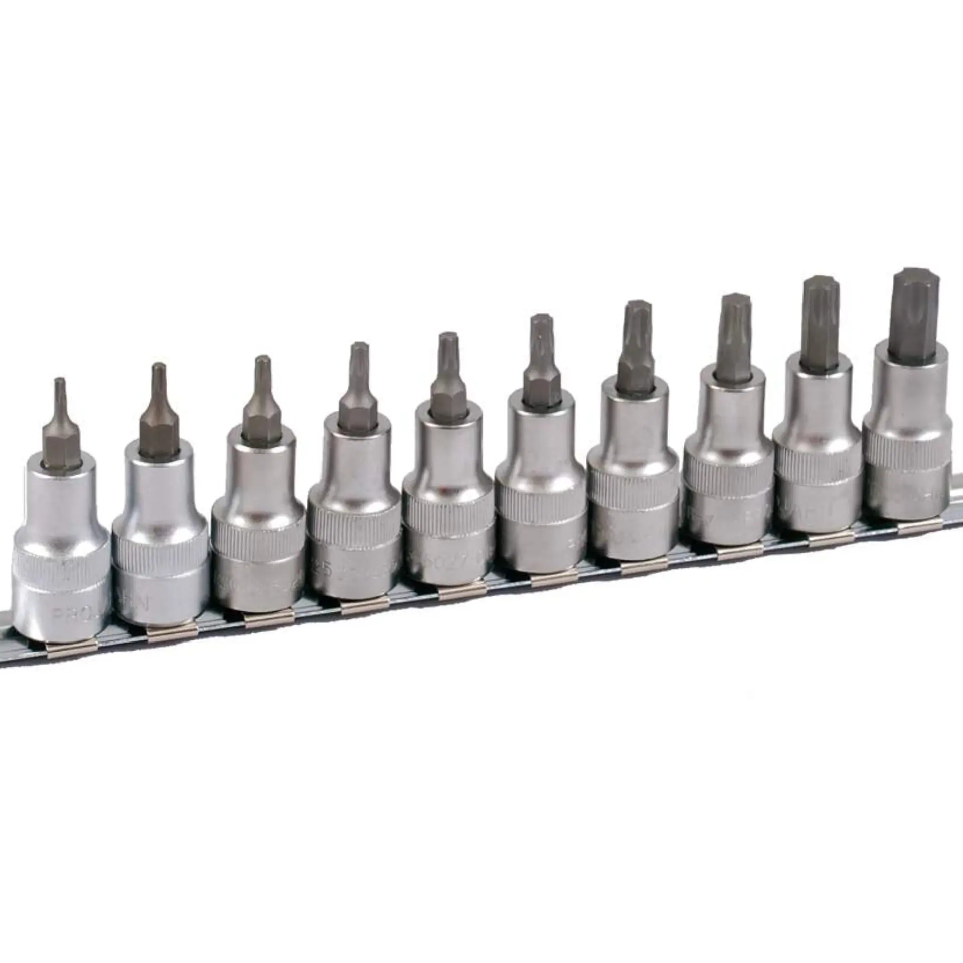 PROJAHN Bit Stecknuss Satz 1/2 Zoll auf Schiene TX, 60 mm 10-tlg.