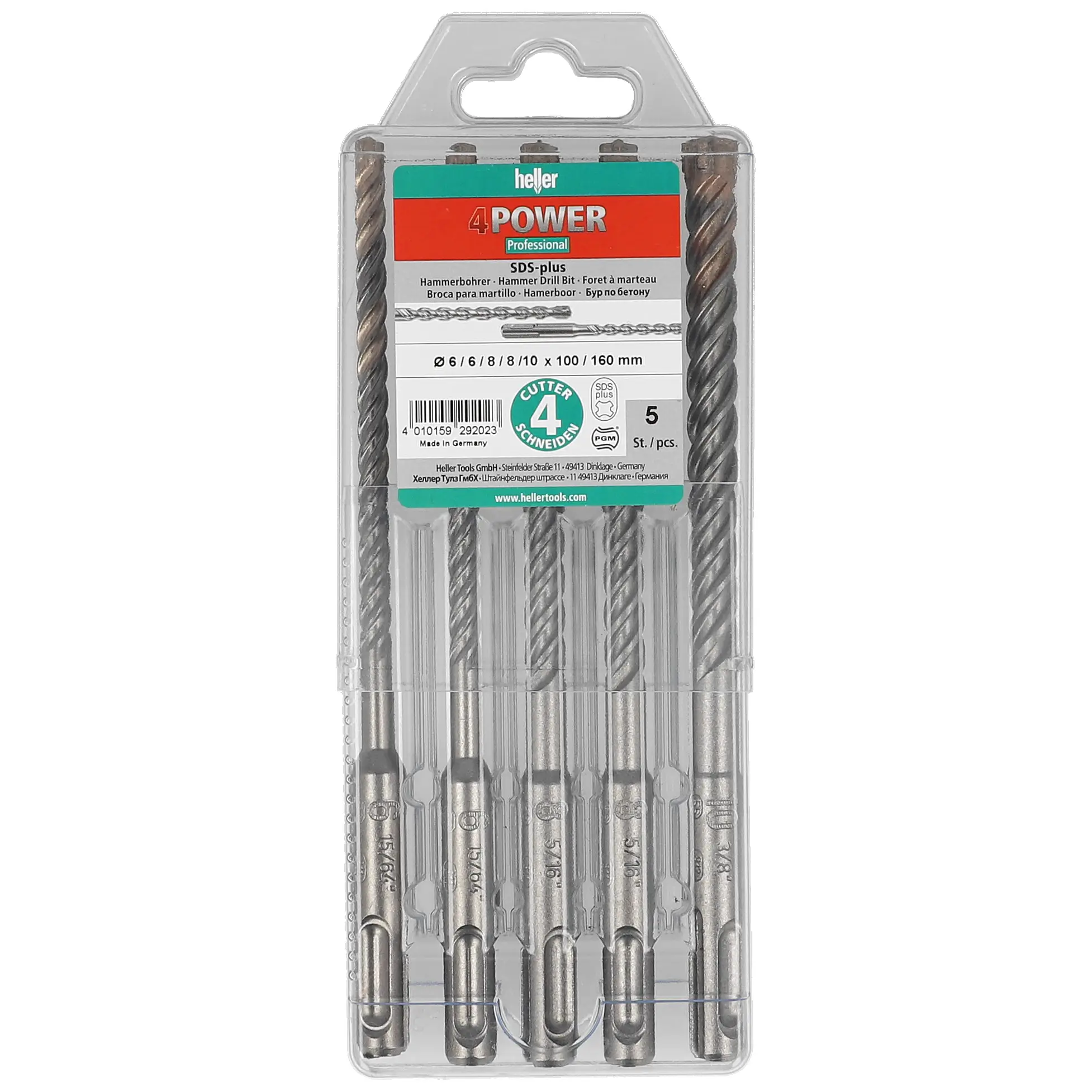 HELLER Hammerbohrer 4Power Pro SDS-Plus Satz 5-tlg.