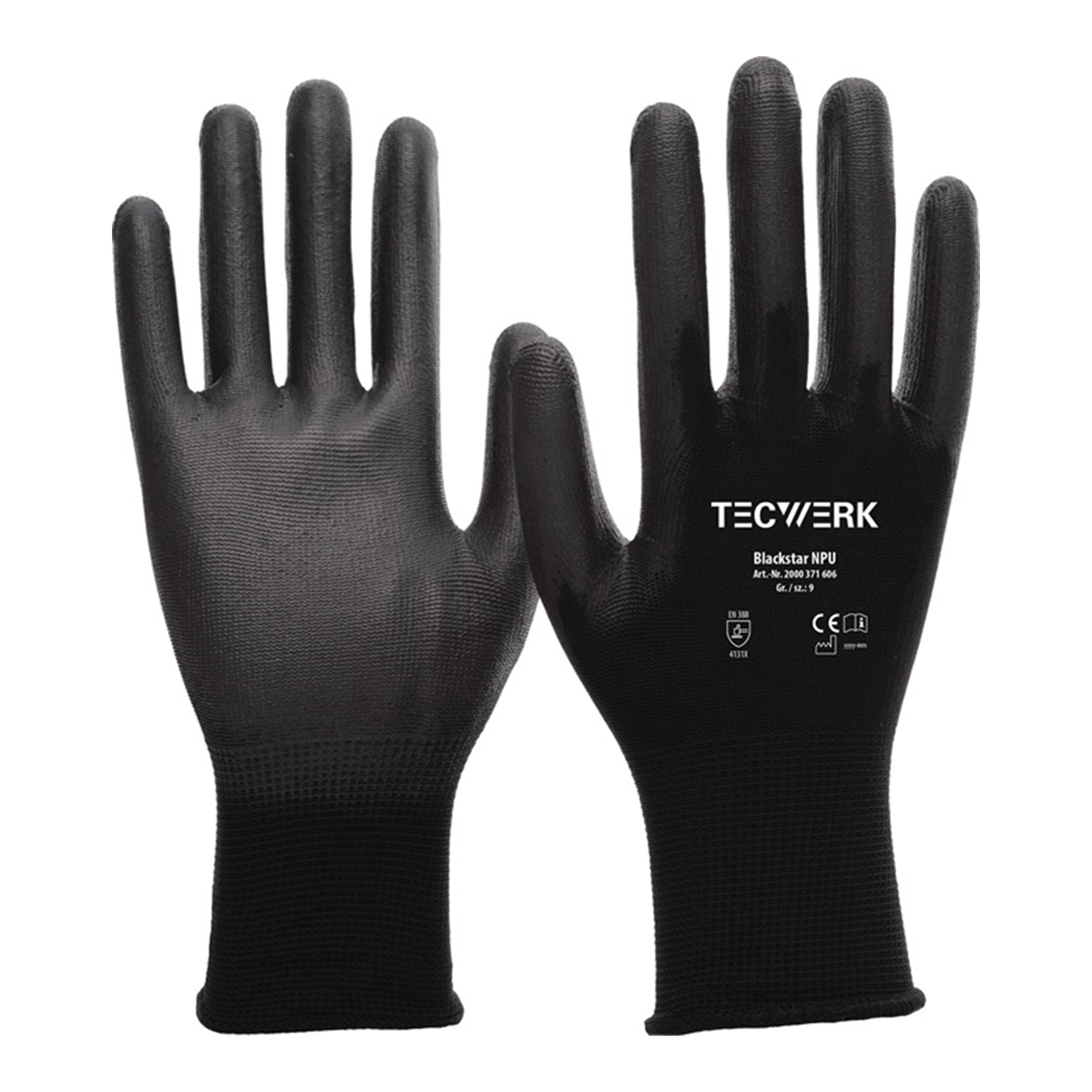 TECWERK Handschuhe Blackstar NPU EN 388 PSA-Kategorie II
