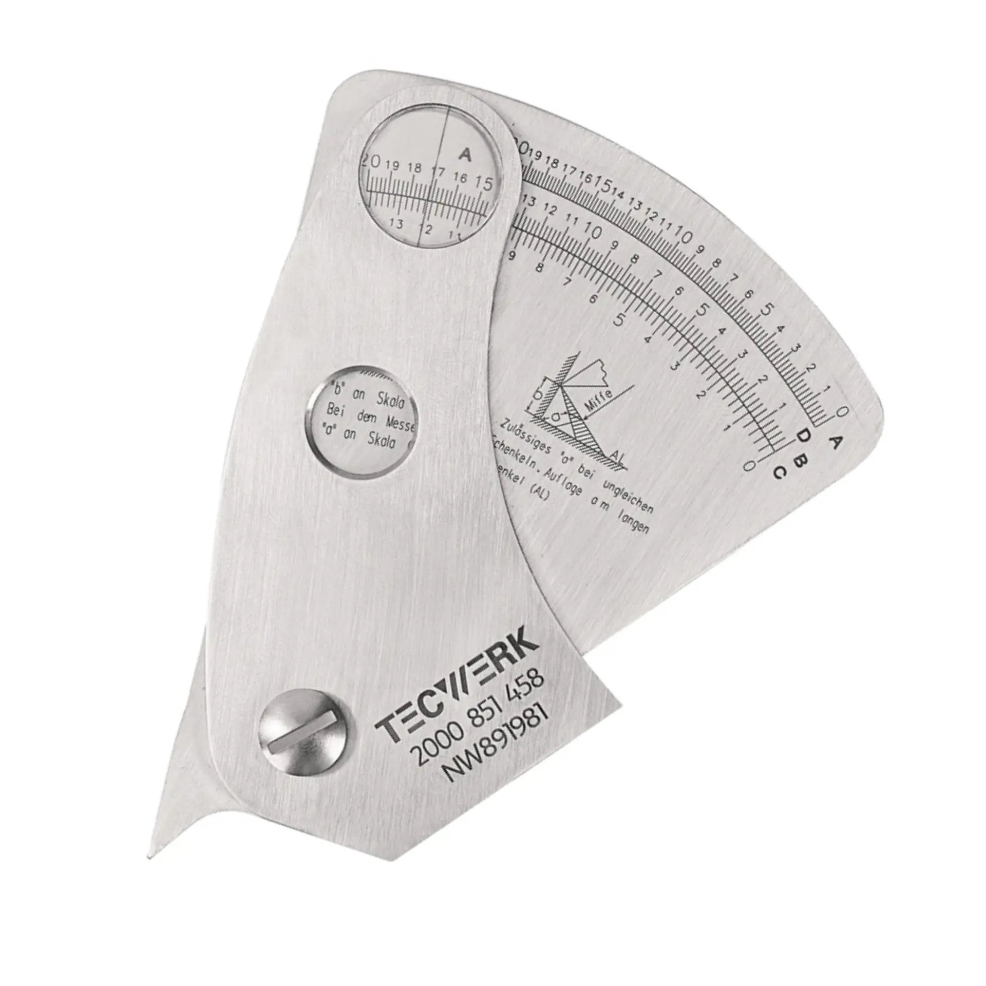 TECWERK Schweißnahtspeziallehre Ablesegenauigkeit 0,1 mm