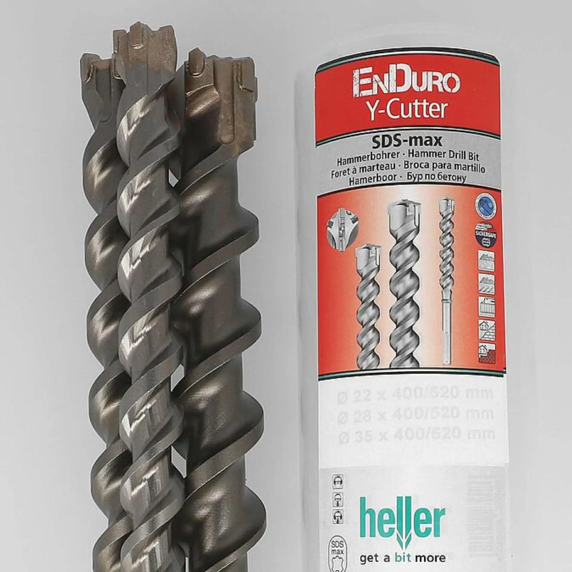HELLER Hammerbohrer EnDuro Y-Cutter Trijet Ultimate SDS-Max Set 3-tlg.