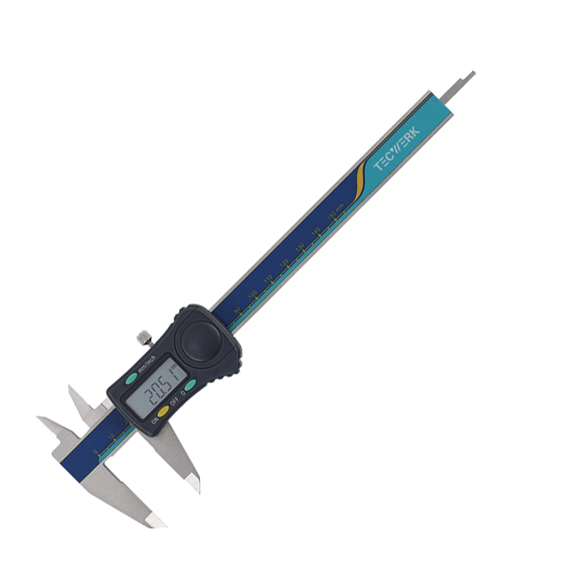 TECWERK Messschieber DIN 862 digital mit Feststellschraube eckig