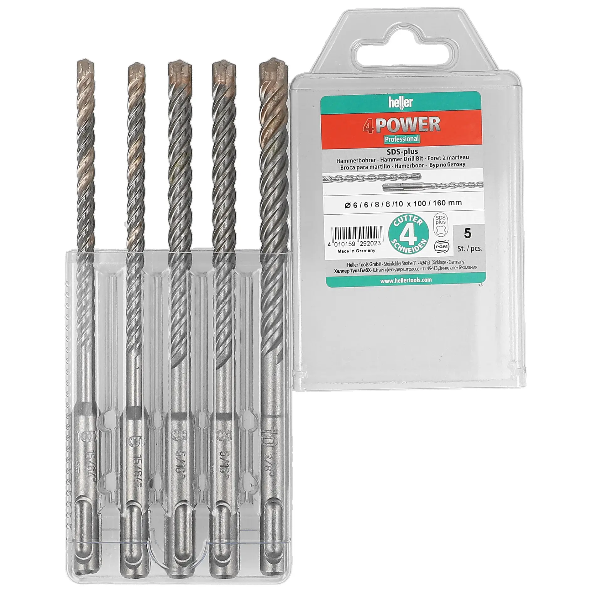 HELLER Hammerbohrer 4Power Pro SDS-Plus Satz 5-tlg.