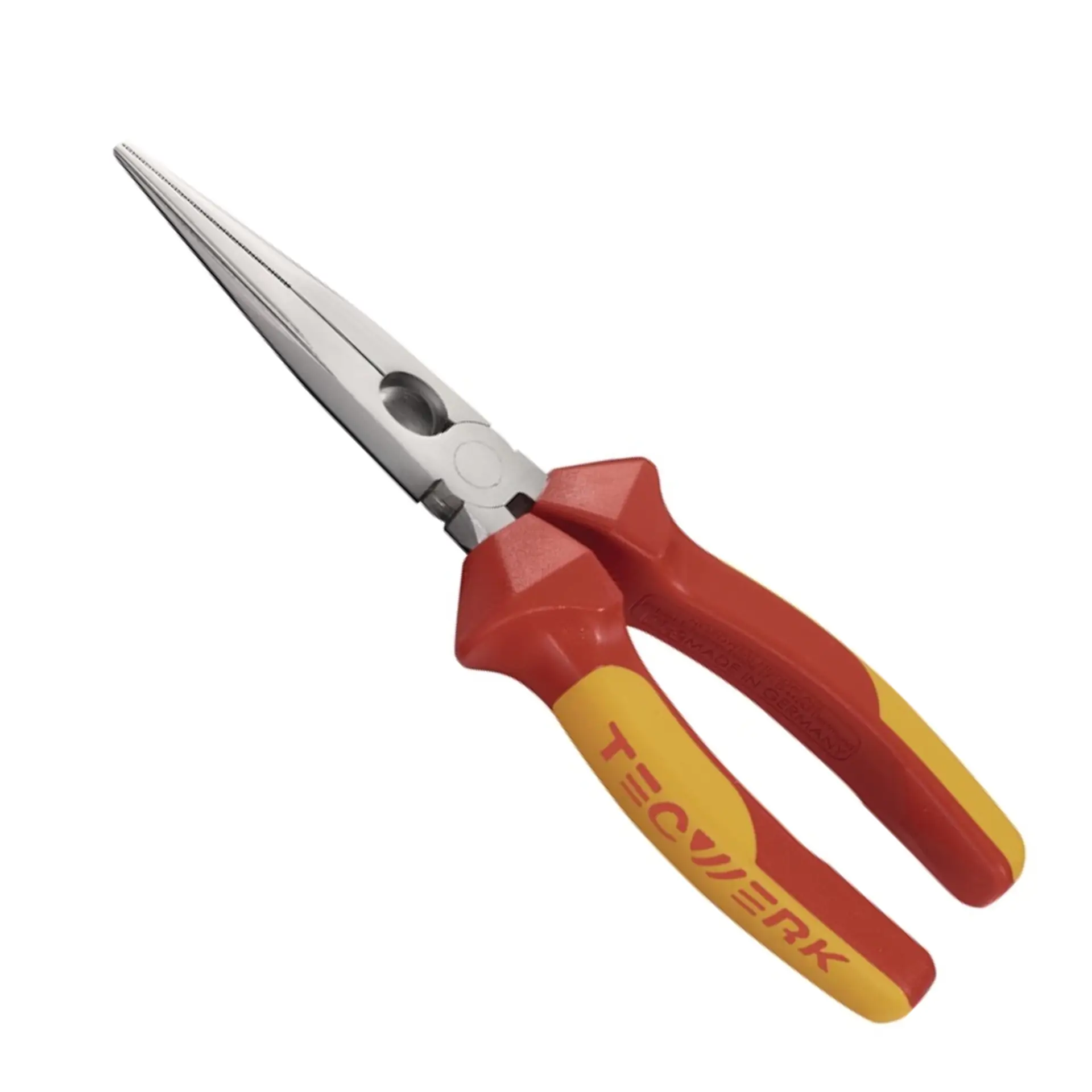 TECWERK Flachrundzange gerade VDE Mehrkomponenten-Hüllen 200 mm